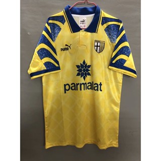 เสื้อกีฬาแขนสั้น ลายทีมชาติฟุตบอล Parma Yellow สไตล์วินเทจ ไซซ์ S - XXL 95-97 AAA