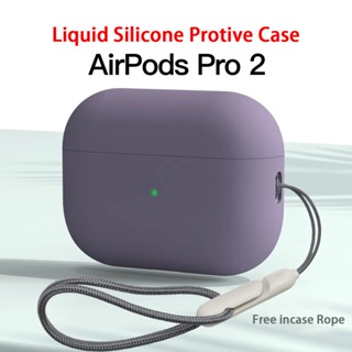 Original Liquid Silicone Case for Airpods Pro 2 Wireless Bluetooth Earphone Protective Case on For Apple AirPods Pro 2 Cover with Incase Strap KL2A