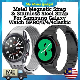 สายนาฬิกาข้อมือสเตนเลส โลหะ สไตล์คลาสสิก สําหรับ Samsung Galaxy Watch 5 Pro Galaxy Watch 5 Galaxy Watch 4 Classic Watch4 ขนาด 40 มม. 42 มม. 44 มม. 4