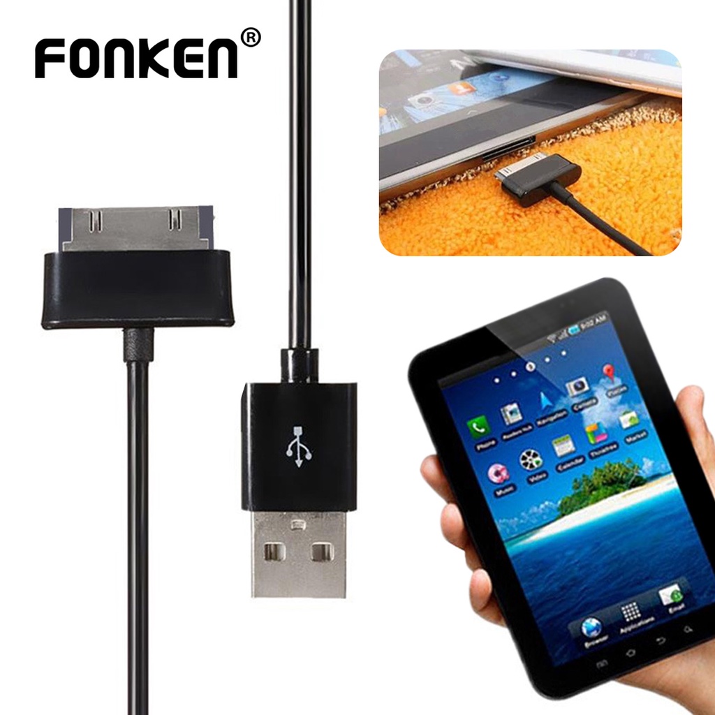 Fonken สายชาร์จซิงค์ข้อมูล USB ยาว 1 เมตร สําหรับแท็บเล็ต Samsung galaxy Tab 2 7 8.9 10.1 P1000 P310