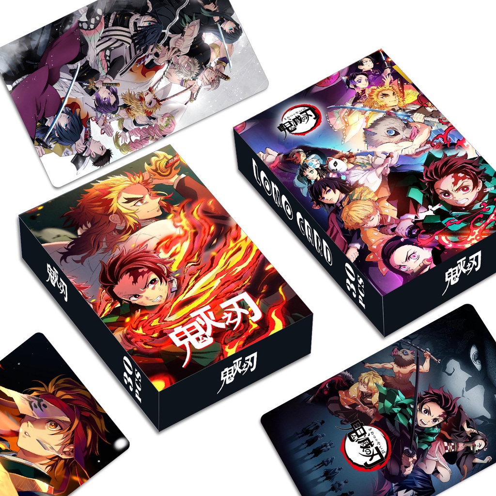Anime Demon Slayer Lomo Card Double-sided Color Printing Photocard Postcard 30 ชิ้น ต่อกล่อง