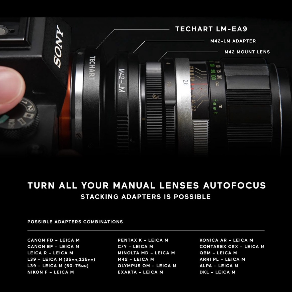 TECHART Pro LM-EA9 เมาท์แปลง ออโต้โฟกัส Version 2 ( Leica M to Sony E / FE Auto Focus เมาท์ Adapter / ไลก้า lmea9 )