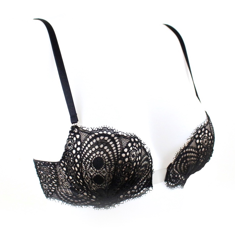 Annebra บราเสริมทรง ตะขอหลัง คอวี มีโครง เสริมฟองน้ำ Push Up Mold Rra Bloom Up รุ่น AB1-577 สีดำ ราคา ถูกที่สุด ดีลบีเคเค แกลเลอรีภาพที่ 2
