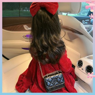 Girls Velvet Padded Dress Childrens 2022 New Western Style Winter Princess Skirt Baby Full-Year Red Dress