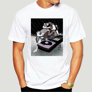 เสื้อยืด cotton Camiseta de samurái para Dj, camisetas divertidas de Dj, Camiseta con estampado, camisetas de manga cort