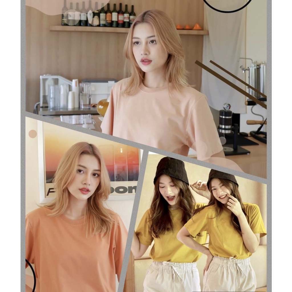 เสื้อยืดแขนสั้น ใส่แล้วขับสีผิว Peach : Thaitea : New Mustard