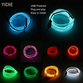 Yiche สายไฟนีออน Led 5V 9.8 ฟุต ชาร์จ Usb สําหรับตกแต่งภายในรถยนต์