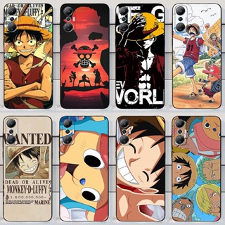 เคสโทรศัพท์มือถือ TPU นิ่ม แบบป้องกันเต็มเครื่อง ลายอนิเมะ One Piece Luffy สีดํา สําหรับ Infinix Hot 20S X6827