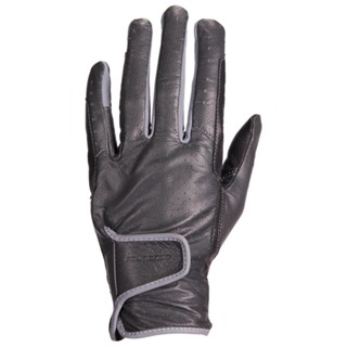 ถุงมือหนังขี่ม้าสำหรับผู้หญิงรุ่น 900 FOUGANZA WOMENS HORSE RIDING LEATHER GLOVES 900 - BLACK