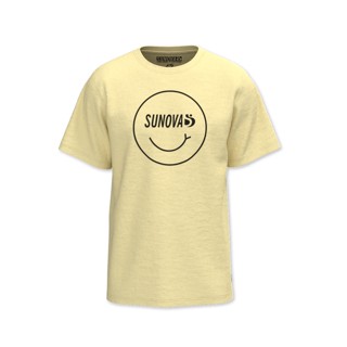 เสื้อยืดสีเหลืองอ่อนรุปยิ้มโลโก้ Classic T Smiley T-Shirt SUNOVA Cotton Yellow Smiley Logo