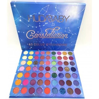 Hudababy Constellation 63 Color Eyeshadow พาเลทอายแชโดว์ 63 สี เม็ดสีแน่น ชิมเมอร์เนื้อแมท และกลิตเตอร์ เนื้อแน่น ติดทน