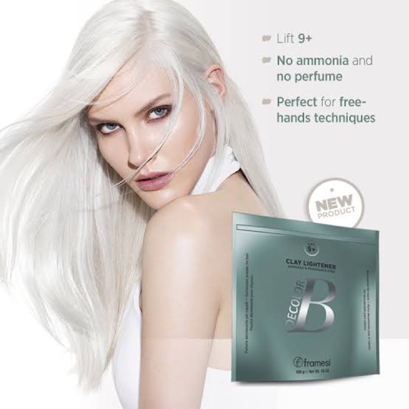 ใหม่!! ผงฟอกเนื้อเคล์ย💈ผมไม่ช็อต 9+ ระดับ Framesi