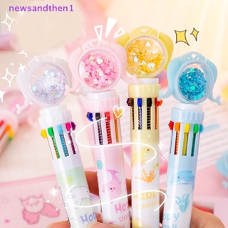 Newsandthen1 10 สี สัตว์น่ารัก นางเงือก ปากกาลูกลื่น ปากกาลูกลื่น โรงเรียน สํานักงาน จัดหา ของขวัญ เครื่องเขียน เติมสีสัน ชุดดี