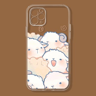 Lovely little sheep เคสไอโฟน iPhone 13 11 pro max 7 se2020 เคส 7 8plus 12 14 pro case โปร่ง Xr Xs X max นิ่ม 8พลัส cover