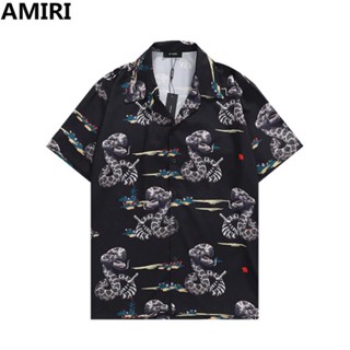 4520 เสื้อเชิ้ตแขนสั้น ลายงู amiri แฟชั่นสําหรับผู้ชาย ผู้หญิง ไซซ์ M-3XL