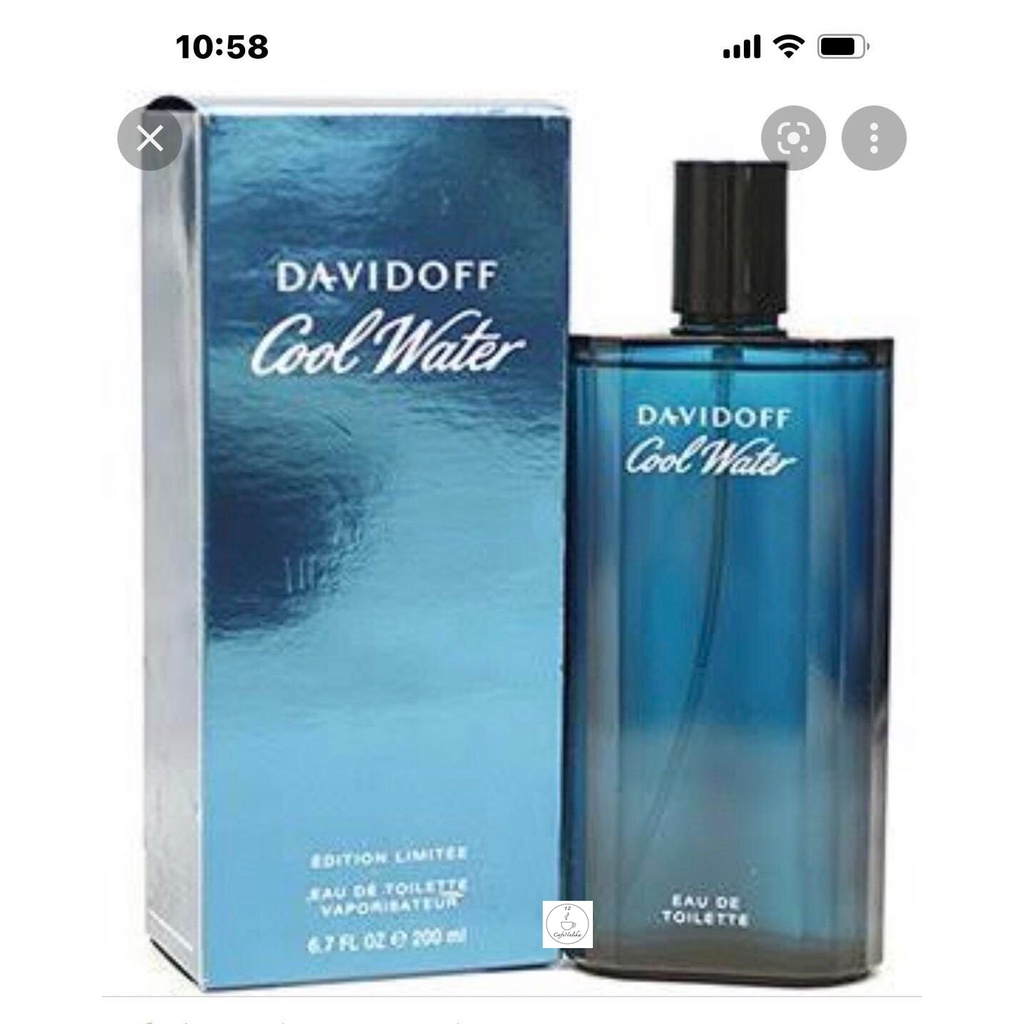 น้าหอมของแท้ผู้ชาย DAVIDOFF COOL WATER FOR MEN ขนาดปริมาณ 200 ml. EAU DE TOILETTE สินค้ารับประกันเป้