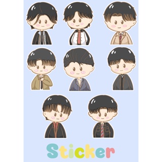 Sticker Fanart สติ๊กเกอร์แฟนอาร์ต นักแสดงคินน์พอร์ช (8 คน) (นักวาด My little crown)