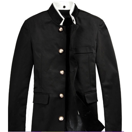 เสื้อนักเรียนญี่ปุ่น เสื้อคลุมคอจีน cosplay คอสเพลย์ สีดำ