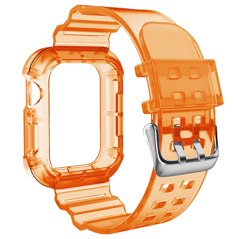 iWatch 10 9 8 7 6 SE 5 4 3 2 1 ultra 49mm สายและเคส ขนาด38mm40mm42mm44mm41mm45mm46mm สายนาฬิกาข้อมือ ซิลิโคนนิ่ม แบบใส