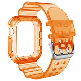 iWatch 1110 9 8 7 6 SE 5 4 3 2 1 ultra 49mm สายและเคส ขนาด38mm40mm42mm44mm41mm45mm46mm สายนาฬิกาข้อมือ ซิลิโคนนิ่ม แบบใส