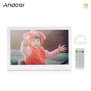 Andoer กรอบรูปดิจิทัล 1080P LED ความละเอียดสูง 1920*1080 เครื่องเล่น MP3 MP4 นาฬิกาปลุก ปฏิทิน พร้อมรีโมตคอนโทรล 13 นิ้ว