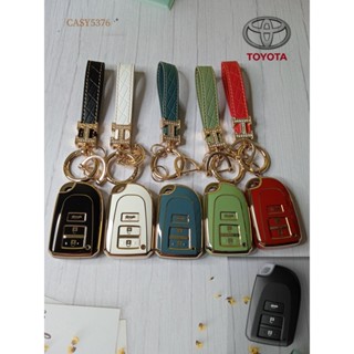 【พร้อมส่ง】เคสกุญแจรถยนต์ Tpu ชุบเพชร พร้อมพวงกุญแจ สําหรับ Toyota YARIS / YARIS ATIV Vios 2014-2022 Vios nam 2022 Vios