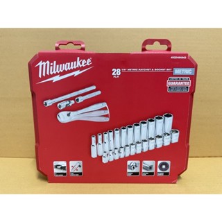 Milwaukee 48-22-9504 ชุดประแจบล็อค ขนาด 1/4" 28 ชิ้น