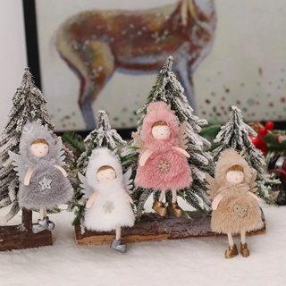 1Pc Cute Handmade Crafts Plush Cartoon Antlers Wings Angel Pendant Girl Ornament Christmas Angel Charm Christmas New Year DIY Decorations