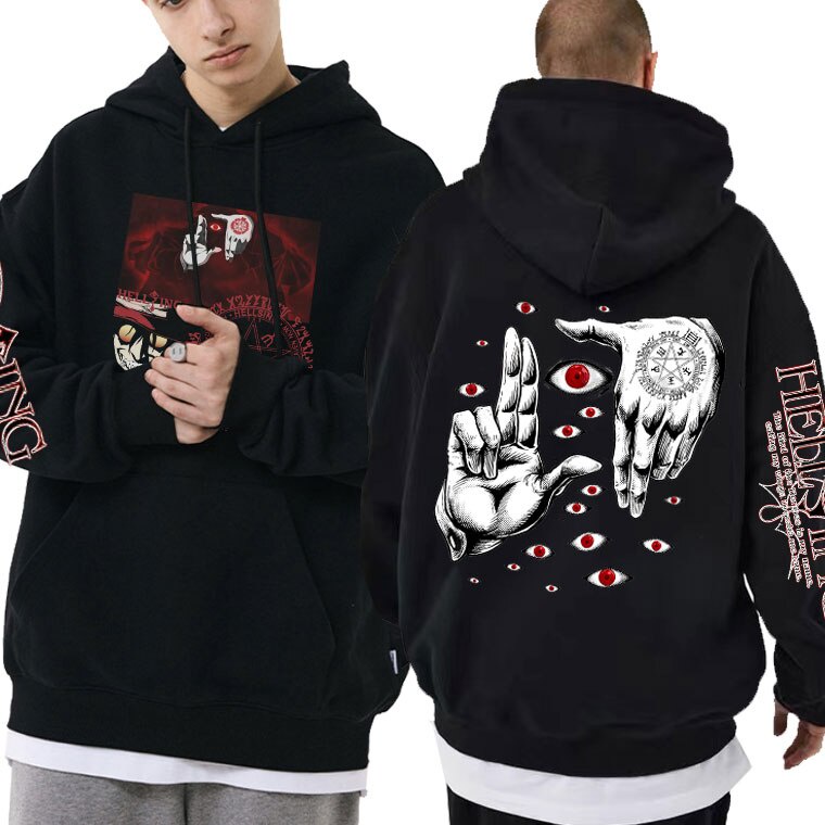 Hot Classic Hellsing Anime Alucard Vampire Hunter Hoodie Harajuku Creative Sweatshirt
