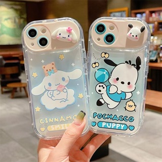 เคสนิ่ม ขาตั้งได้ มีกระจก การ์ตูนนูน สำหรับ for iphone 7G 8G SE2 SE3 7plus 8plus XR XSMAX i11 12 pro max 13 pro max 14 1