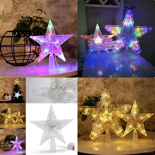 ღ ต้นคริสต์มาส Topper Star ไฟ Led จี้คริสต์มาส Star Night Light Treetop Xmas Tree Decor ของขวัญสำหรับตกแต่งบ้าน2023