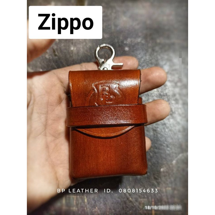 ซองหนังใส่ ZIPPO ซองหนังแท้สำหรับใส่ไฟแชค ZIPPO HANDMADE กระเป๋าหนัง แบบตะขอเกี่ยว มีสไตล์ สําหรับใส