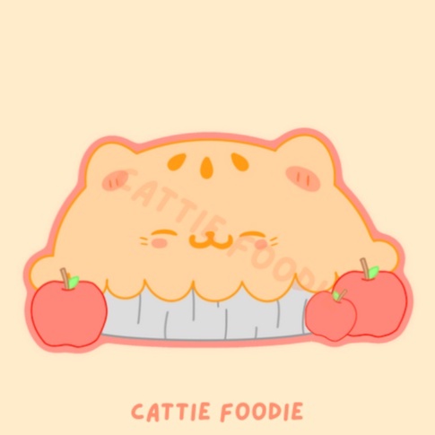 Cattie Foodie Applepie Sticker