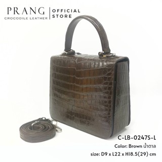 Prang Crocodile Leather Top Handle Bag Handbag กระเป๋าถือสตรี กระเป๋าผู้หญิง หนังจระเข้ C-LB-0247S-L