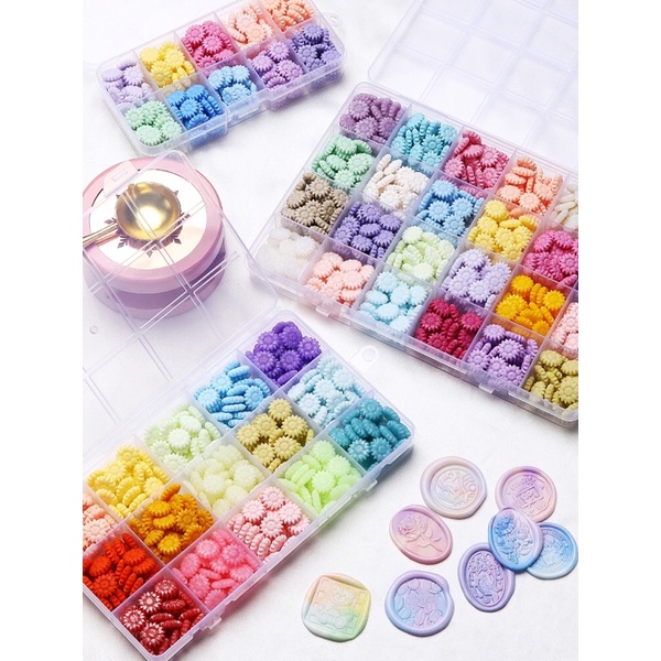 STOCK-Stamp Seal Wax Bead Palette 10/15 ชนิด SpecialMix Colour pastel Wax Seal Wax Play Wax Seal WAX