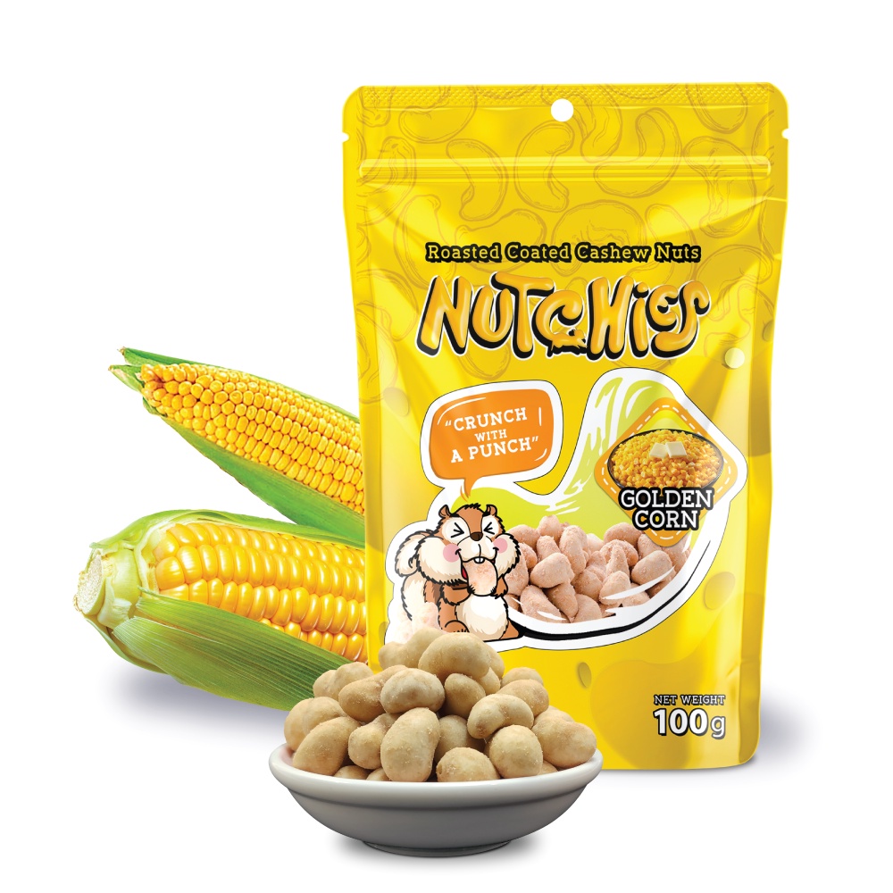 นัทชี่ส์ รสข้าวโพดสีทอง เม็ดมะม่วงหิมพานต์ 100 กรัม / Nutchies Golden Corn Flavour 100g