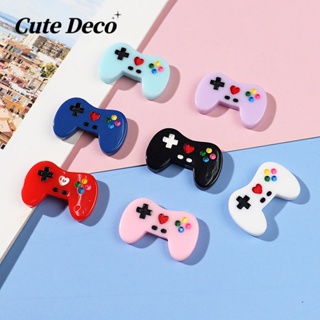 【Cute Deco】จอยสติ๊กน่ารัก (6 สี) ที่จับสีฟ้าอ่อน / ที่จับสีม่วงอ่อน / ที่จับสีดํา ปุ่ม Charm Crocs / Jibbitz น่ารัก Croc รองเท้า DIY / วัสดุเรซิน Charm สําหรับ DIY