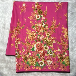 ผ้าถุง ลายดอก ปาเต๊ะ batik เย็บเรียบร้อย ผ้าคอตตอน ไม่หดน้ำ ไม่ตกสี ซิ่น (W01)