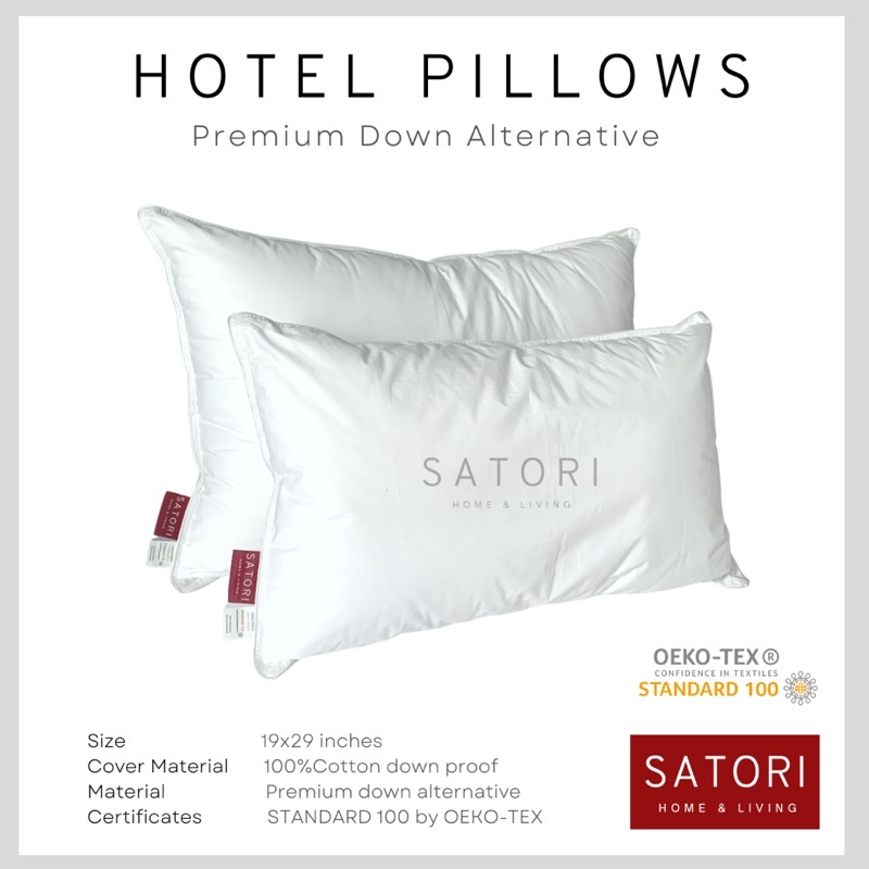 SATORI LUXURY HOTEL PILLOW หมอนโรงแรม หมอน กันไรฝุ่น ค่อยๆยวบ ฟู ใยนุ่ม ปรับตามสรีระการนอน