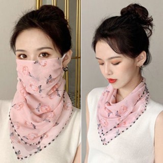 🎗️scarf🎗️ หน้ากาก ผ้าชีฟอง ป้องกันแดด สําหรับผู้หญิง