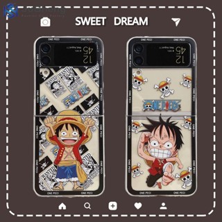 เคสโทรศัพท์มือถือ ลาย Jusheng Straw Hat Running Luffy แฟชั่น สําหรับ Samsung Z Flip4 Z Flip3 Z Flip2 Z Flip1