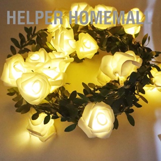 Helper HomeMall 9.8ft Rose Rattan LED Light String with 20 Lights PE Flower Christmas Decoration DIY Wreath