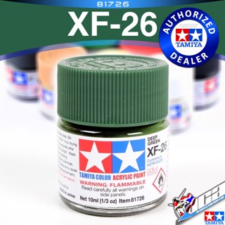 TAMIYA 81726 XF-26 XF26 FLAT DEEP GREEN MATT MATTE เขียวเข้มด้าน ACRYLIC PAINT MINI COLOR 10ML สีอะครีลิกสำหรับพลาสติ...