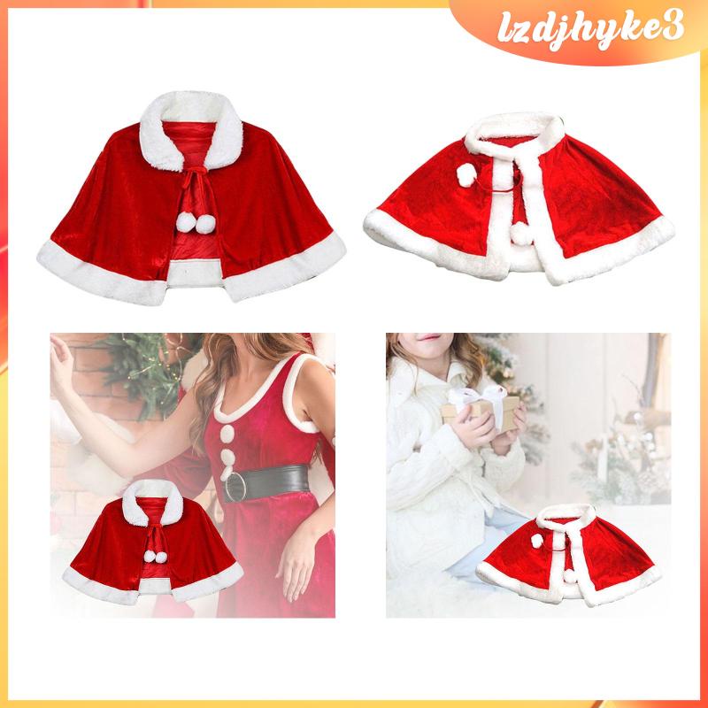 [lzdjhyke3] เสื้อคลุม ผ้ากํามะหยี่ สีแดง สําหรับปาร์ตี้คริสต์มาส