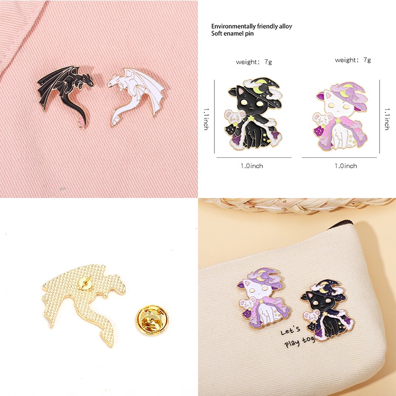 100 รูปแบบน่ารักแมวตลกเคลือบ Pin เข็มกลัดสัตว์การ์ตูนไดโนเสาร์หมีลูกแมวเข็มกลัดแมว Pins ป้ายปกเครื่องประดับของขวัญสําหรับเด็ก - รูปที่ 5