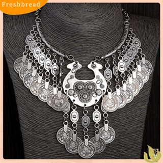 【Fresh】❀สร้อยคอโชกเกอร์ประดับจี้เหรียญ สไตล์โบฮีเมียน สำหรับสตรี