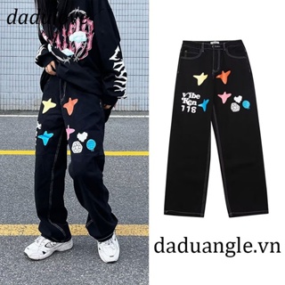 DaDulove💕 New American Ins Hip-hop Loose Trousers Niche Simple Letter Print Jeans High Waist Wide Leg Pants