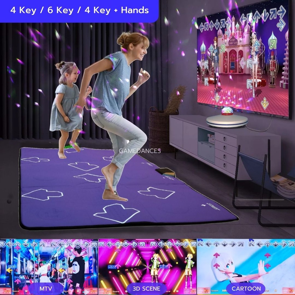แผ่นเกมเต้นคู่ไร้สาย พร้อมโมชั่นจอย ต่อ HDMI TV รุ่นใหม่ล่าสุดเพิ่ม MV เพลงเต้นได้ ภาพสวยคมชัดเล่นสนุก