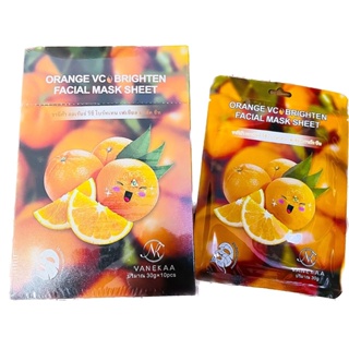 มาส์กหน้า วานีก้า ออเร้นจ์ วีซี ไบรท์เทน Vanekaa Orange VC  Brighten Mask ( 1 แผ่น )