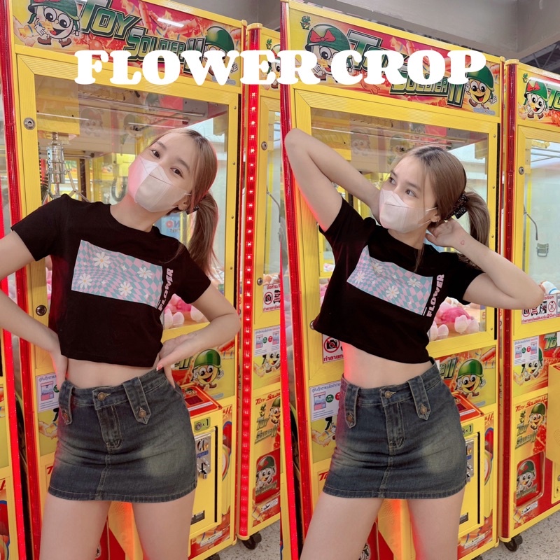 FLOWER CROP เสื้อครอป พร้อมส่ง